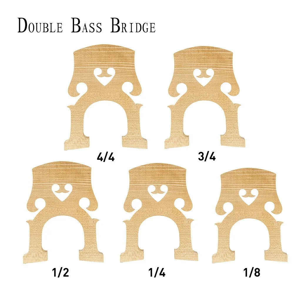 

German Style 4/4 3/4 1/2 1/4 1/8 Size Double Bass Upright Bridge A Grade Maple Wood Bridges For Strings Instrument