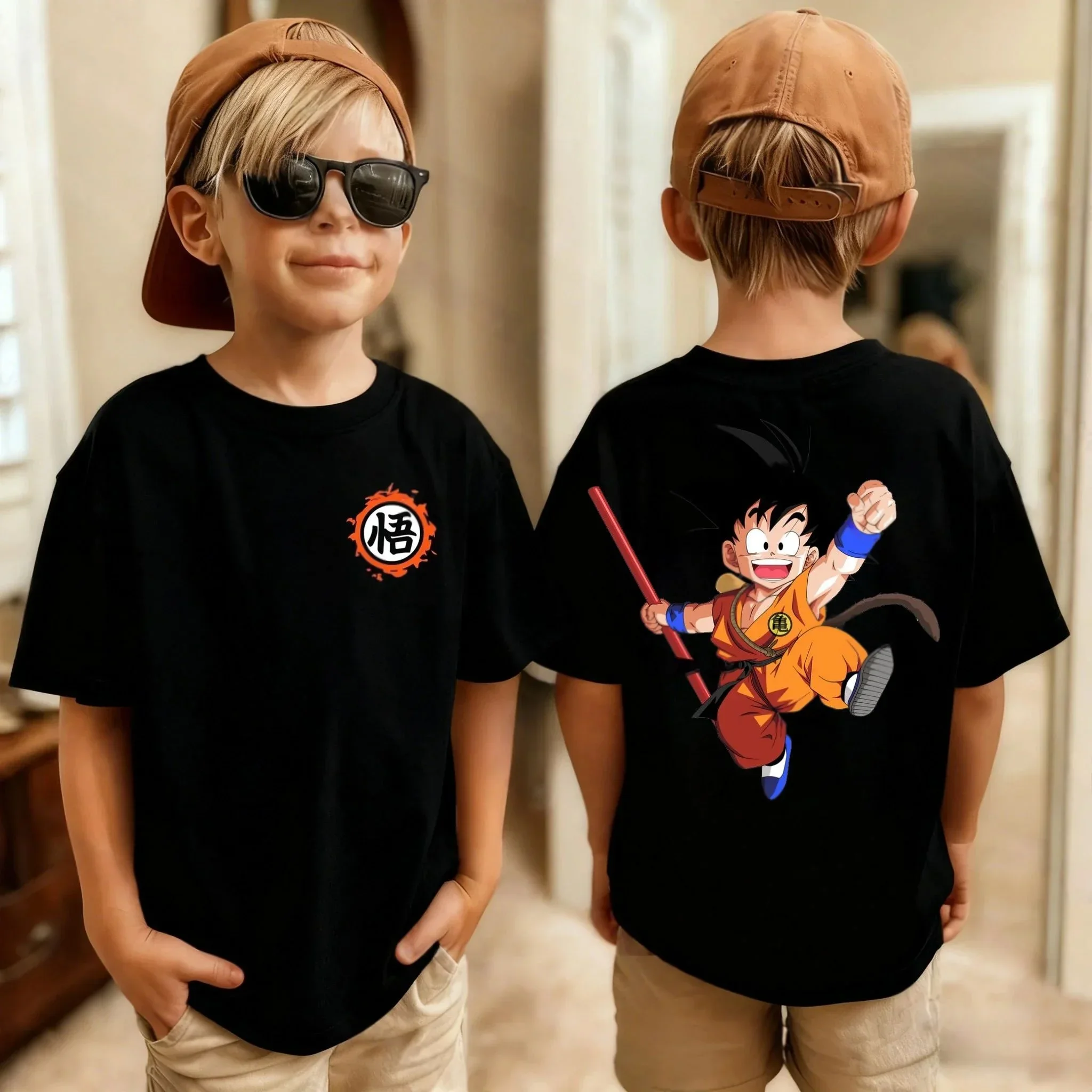 Sommerliches Kinder-Baumwoll-T-Shirt – Dragon Ball Goku Anime-T-Shirt – Neuestes Modell, weiches und geschmeidiges, babyfreundliches Oberteil für Jungen oder Mädchen – Detail 4