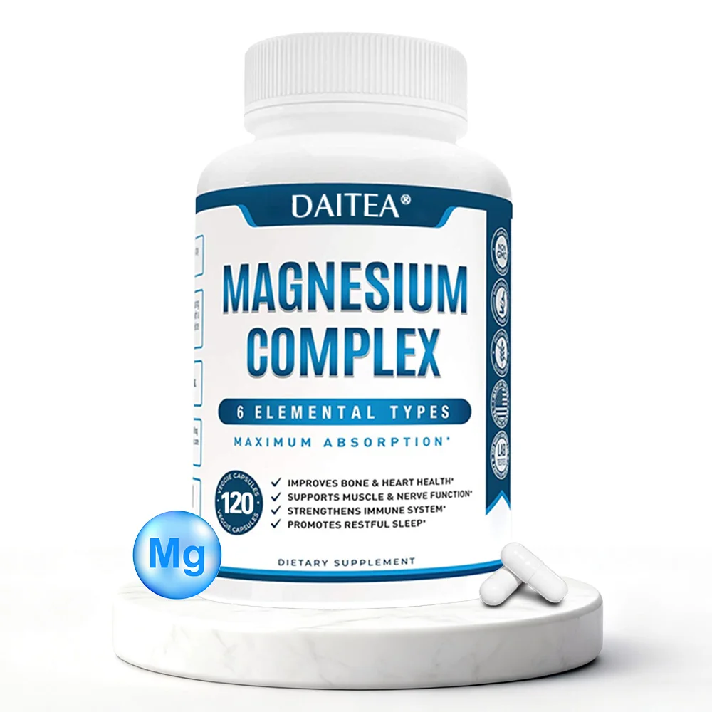 Magnesium Complex Capsules - Bone & Heart Health Supplement, Sleep Support,Muscle Relaxation,Stress & Anxiety Relief