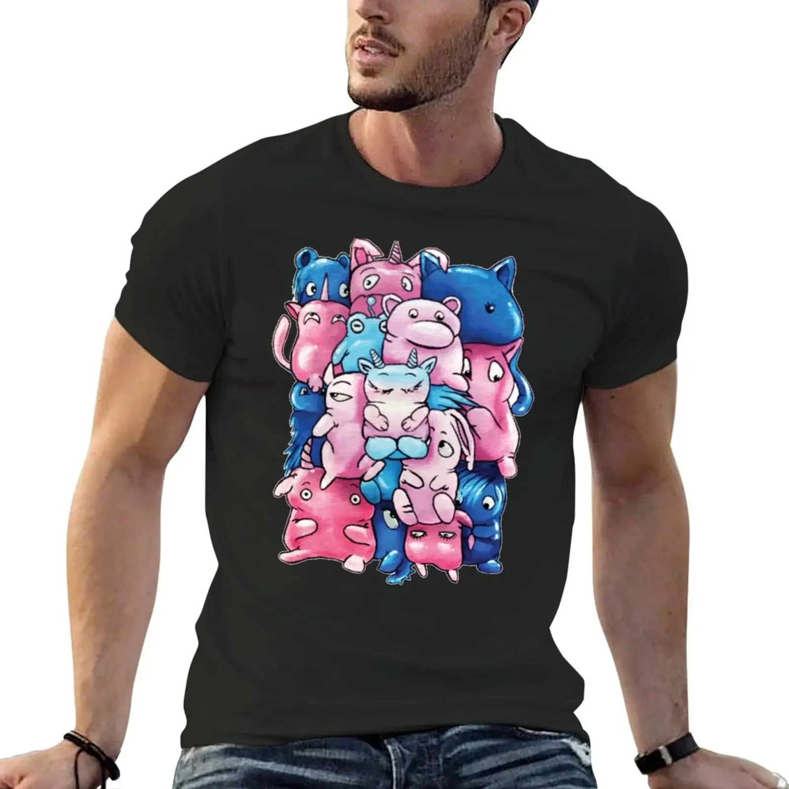 

Trans Pride Critters T-Shirt Aesthetic clothing Short sleeve tee mens graphic t-shirts hip hop