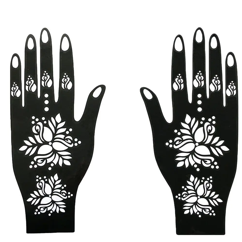 

Cool Temporary Tattoo Wedding Tool India Flower Body Art Sticker Template Henna Stencil Tattoo Stencil