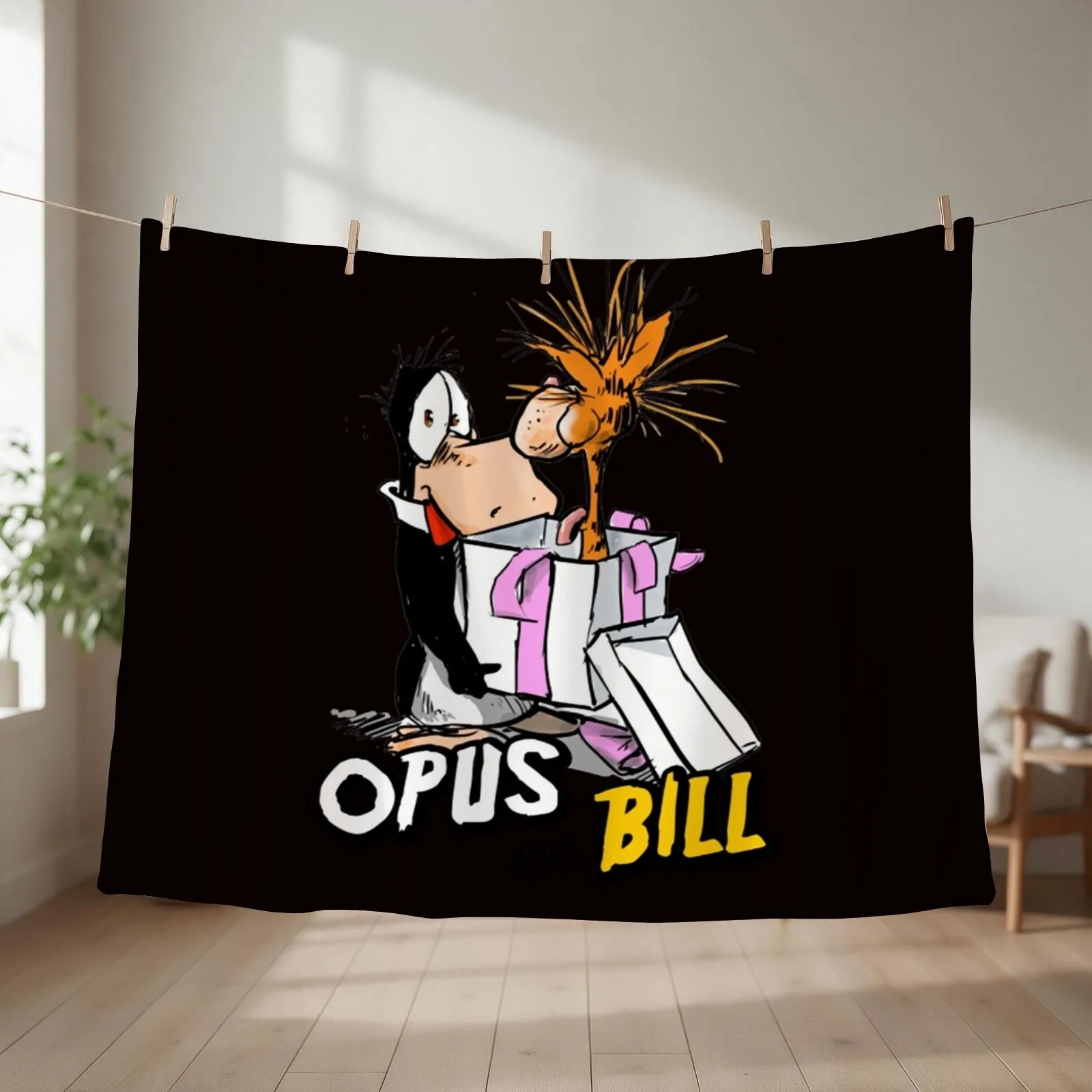 Bill and Opus Throw Blanket couch cozy soft plush fuzzy picnic outdoor blanket