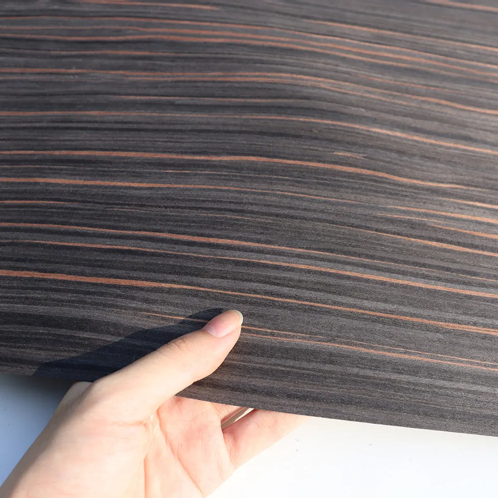 Thickness 0.25mm Black sandalwood and golden silk wood veneer furniture, dining table decoration, wooden door veneer