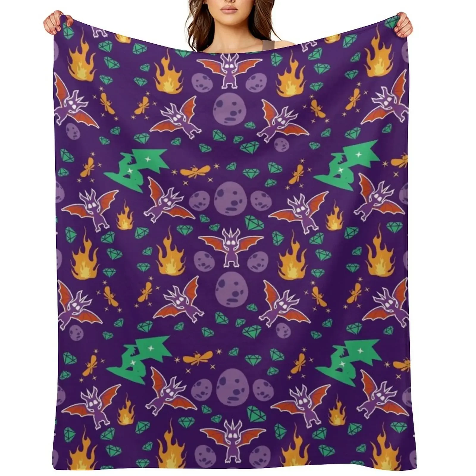 

Spyro Pattern Throw Blanket Sleeping Bag blankets ands Personalized Gift valentine gift ideas Blankets