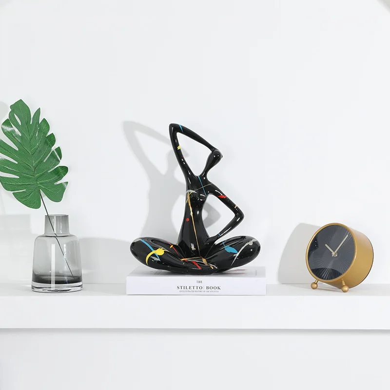 Resin Crafts Painted Sculpture Bedroom Desktop Decoration Irregular Shaped Female Figurine Room