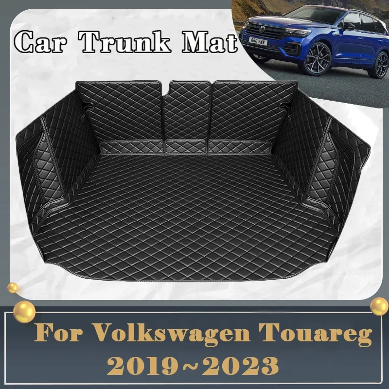 Car Trunk Mat For VW Volkswagen Touareg 2019~2023 5seat Dirt-resistant Fully Surrounded   Rear go Tray  Accessorie