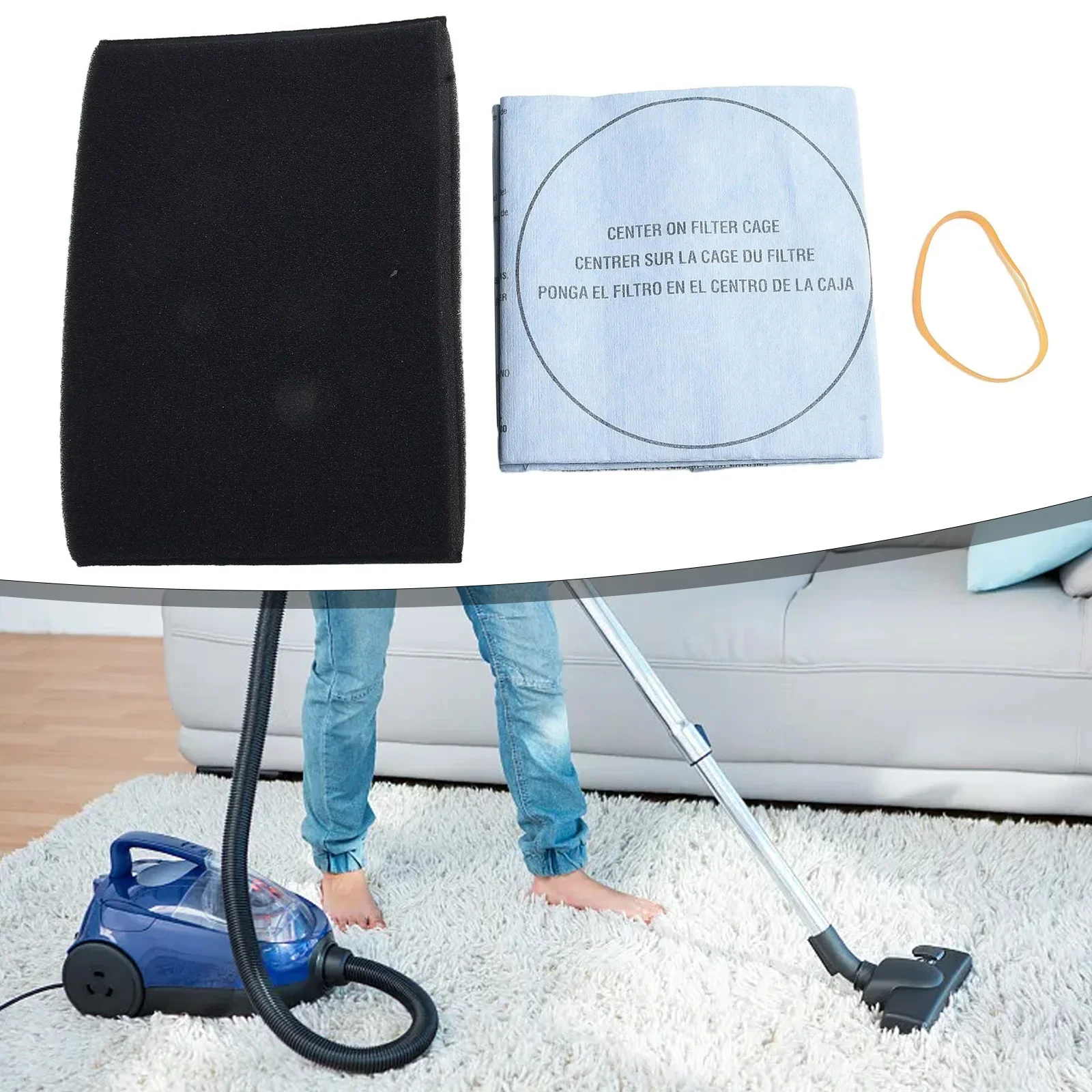 

For Shop 9010700 Filter Foam Filter Rubber Band Kit 3 * Dry Filter+1 * Foam Filter+1 * Rubber Band Wet/Dry Vacuum Cleaners