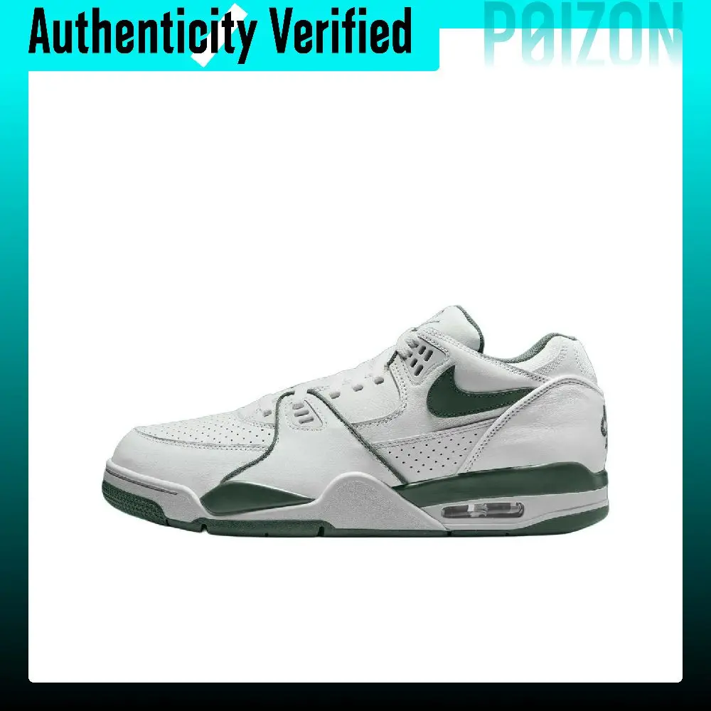 Nike Air Flight 89 Slip Resistant Abrasion Resistant Low top Basketball Shoes Men's White Green FQ8256-101