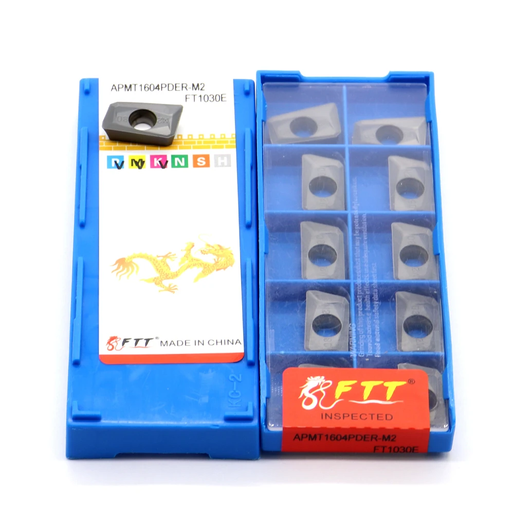 10PCS APMT1604PDER-M2 FT1030E Carbide Insere Fresadora Usinagem Torneamento Ferramenta CNC Torno Ferramentas End Milling Cutter