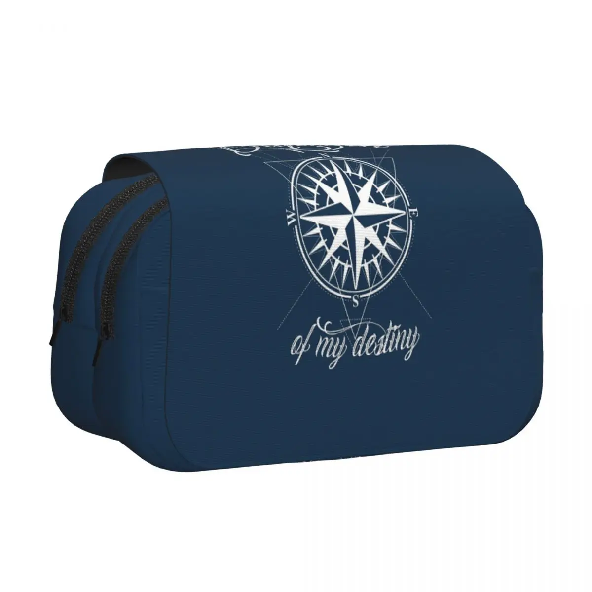 Nautical Compass Captain Anchor Boat Pencil Case Pen Holder Hard Shell Leather Large Capacity Pen Box Pencil Bag for Kids School
