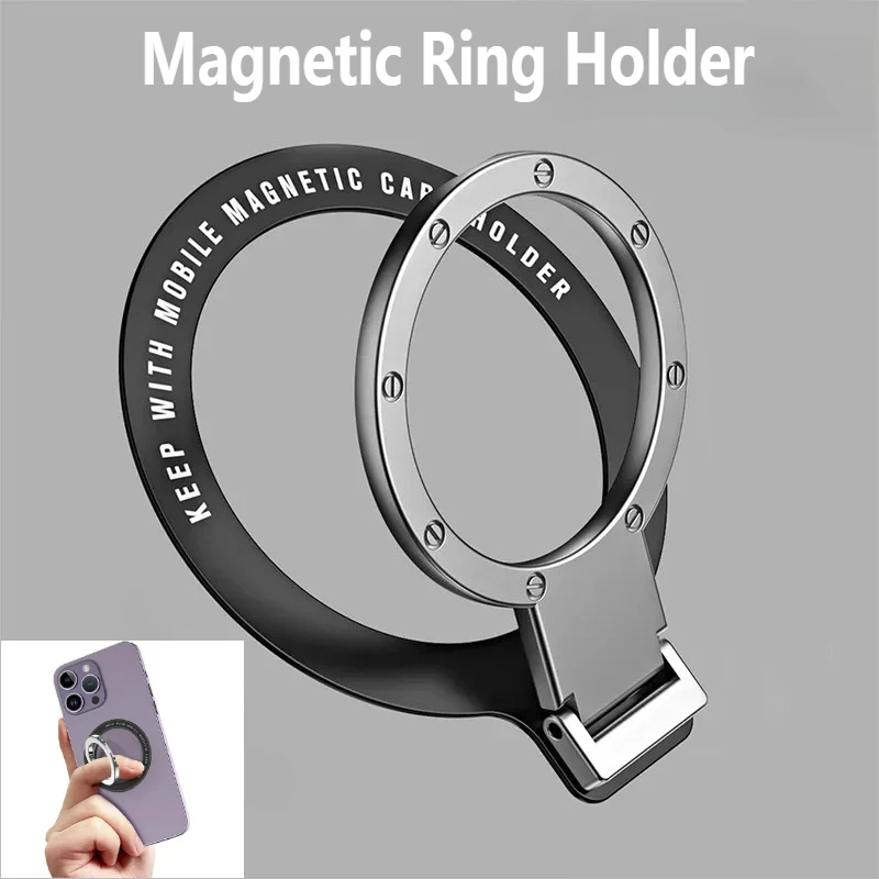 Suporte de anel de telefone dobrável suporte ímã anel de dedo suporte de aperto de telefone de carro adesivo suporte de mesa