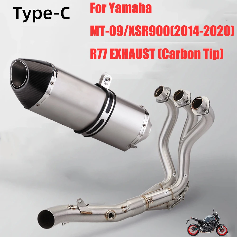 Motorcycle Exhaust Full Systems Escape Front Link Pipe Muffler For Yamaha MT09 2014-2020 FZ09 FJ09 TRACER900 XSR900GT  2016-2020 - view 3