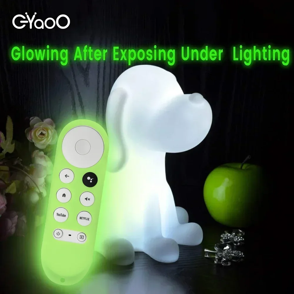 Google TV Remote Silicone Case Google TV Voice Remote Shockproof Silicone Protective Case Glow in the Dark