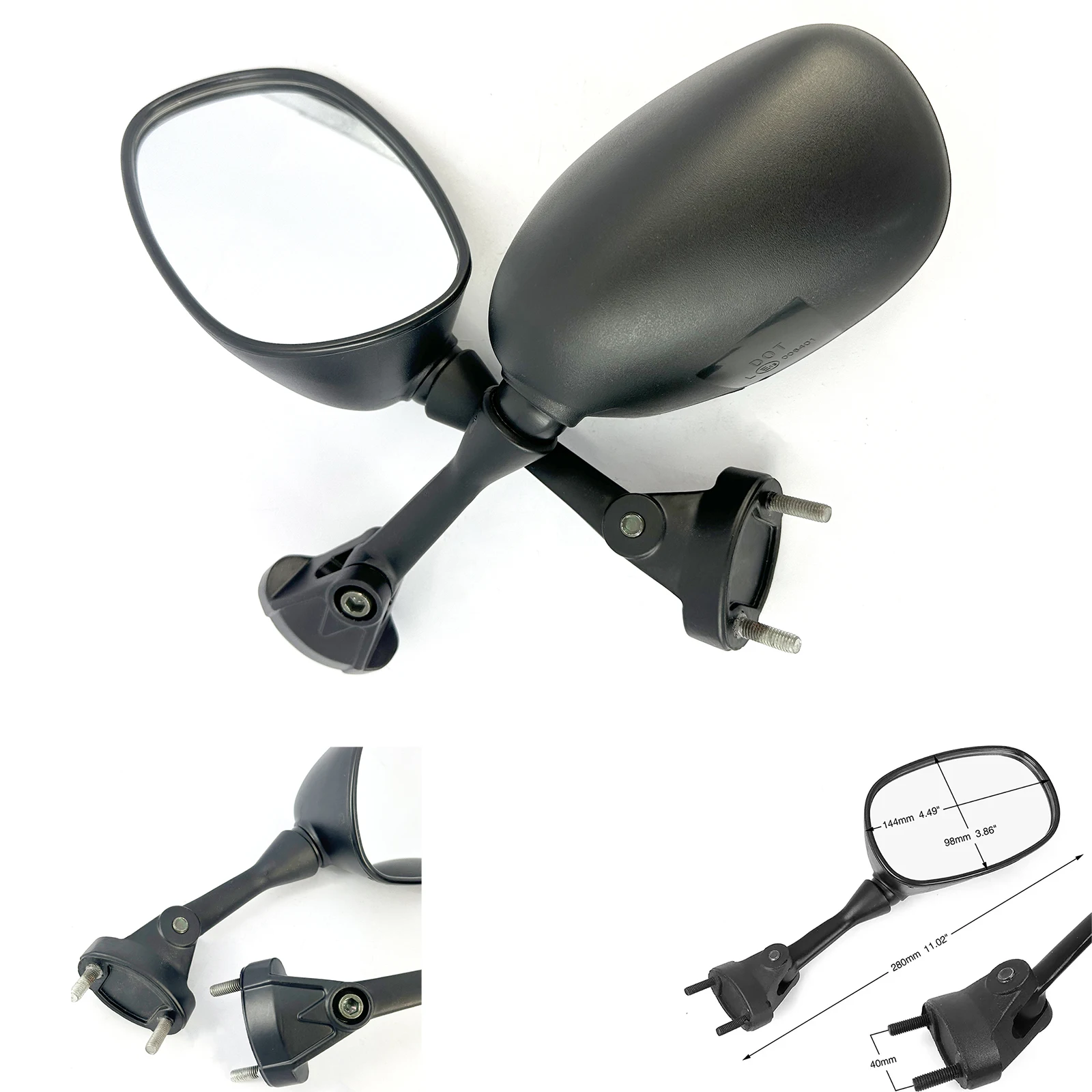 Rétroviseurs latéraux de moto, pour Kawasaki NINJA ZX10R 2004 2005 2006 2007 2008 2009 2010 ZX6R ZX-6R 2005 2006 2007 2008