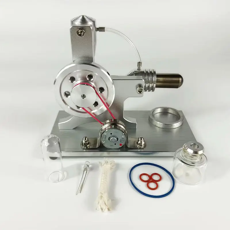 Stirling engine model, external combustion engine, physical toy, steam engine, L-shaped colorful LED lights