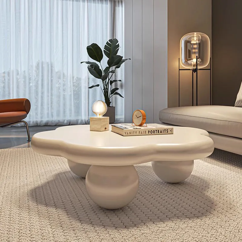 

Kawaii Trendy Coffee Table Unique Cloud Shape Minimalist Luxury Coffee Table Living Room Modern Table Basse Design Furniture