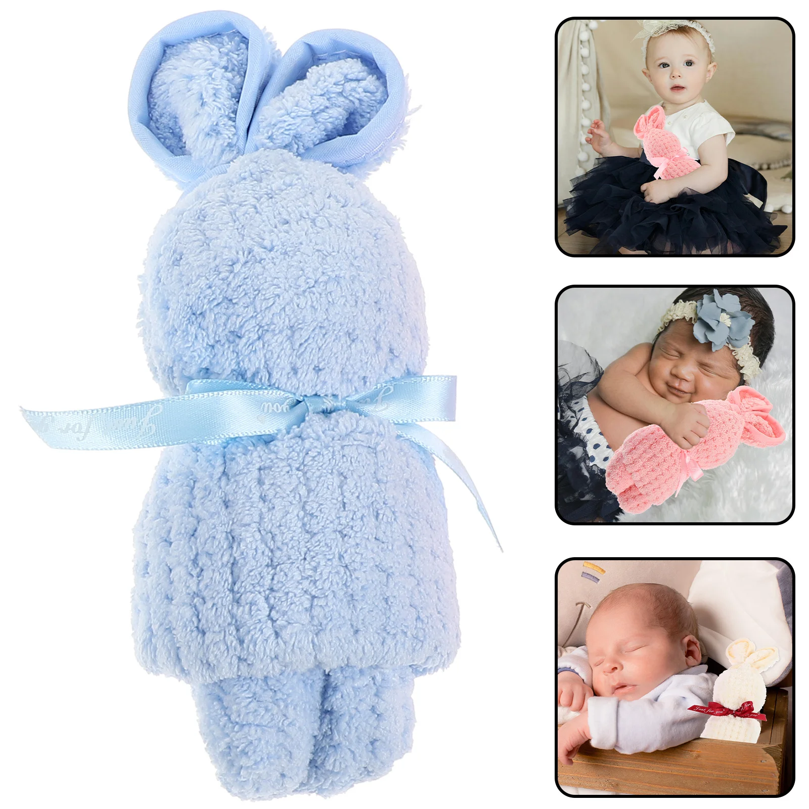 

4Pcs Bunny Shaped Towel Gifts Adorable Cartoon Washcloths Perfect Easter Party Gift Soft Breathable Bathroom Towels