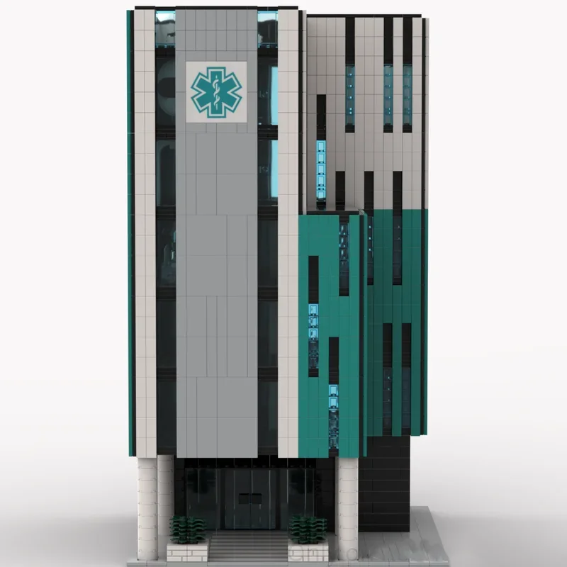 Modular City Building Model Moc Building Bricks The Harmony City Hospital Technology Modular Blocks Gifts Toys DIY Sets Assembly