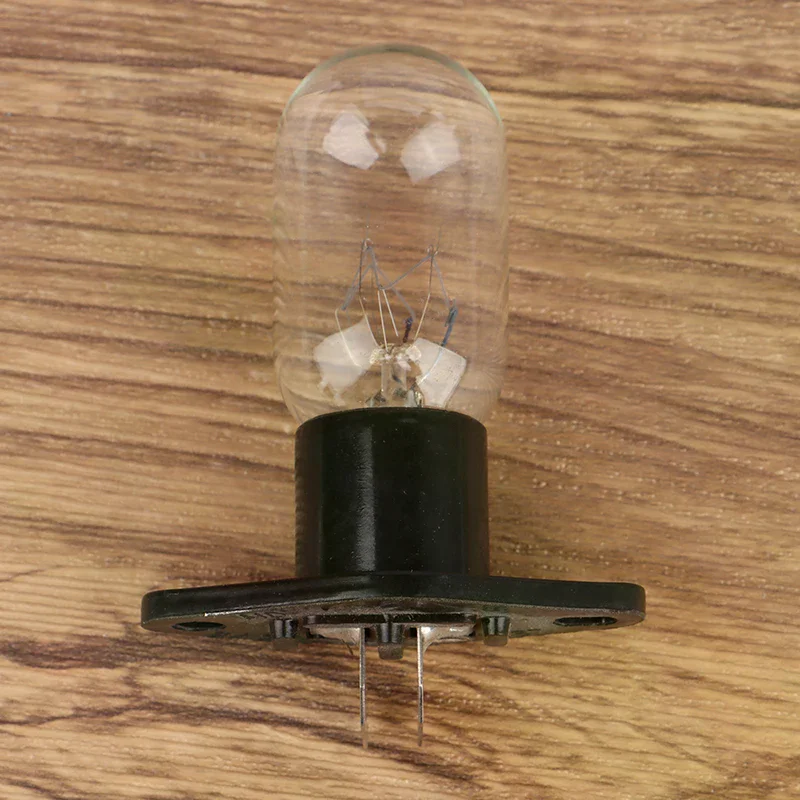 1Pc 4.8mm Socket With Bent Foot 220V 15-20W Microwave Oven Bulb Refrigerator Lighting Bulb with Holder Replacement Universal