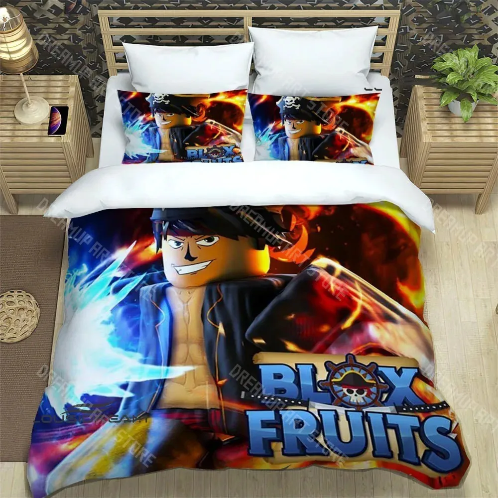 3D Printed B-blox fruits Game Bedding Set for Boys Girls Duvet Cover Pillowcase Twin Queen King Full Single Double Sizes