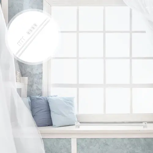 2pcs Extendable Adhesive Curtain Rod Adjustable Plastic Tension Rod No Drill Installation For Bedroom Bathroom Home Hotel Decor - Image 4