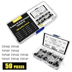 10 values TO-220 darlington transistor kit TIP102 TIP105 TIP107 TIP112 TIP120 TIP122 TIP125 TIP127 TIP142 TIP147 total 50 pcs