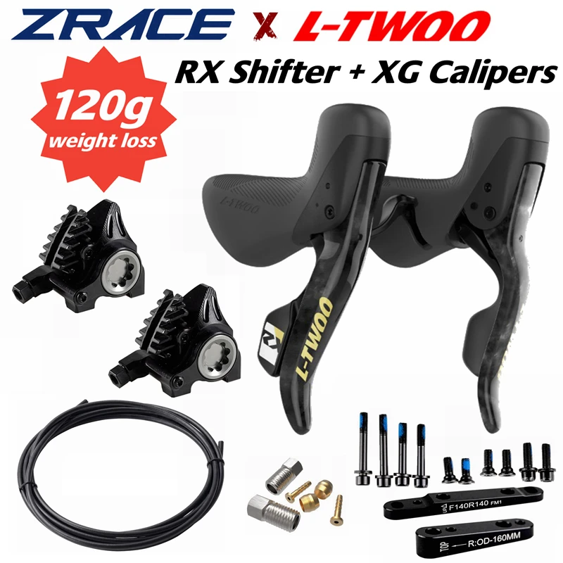 

LTWOO RX 12 Disc 2x12s Road Hydraulic Disc Shifter + ZRACE XG Flat Mount Brake Caliper,Carbon Fibre,Benchmark R7020 R8020