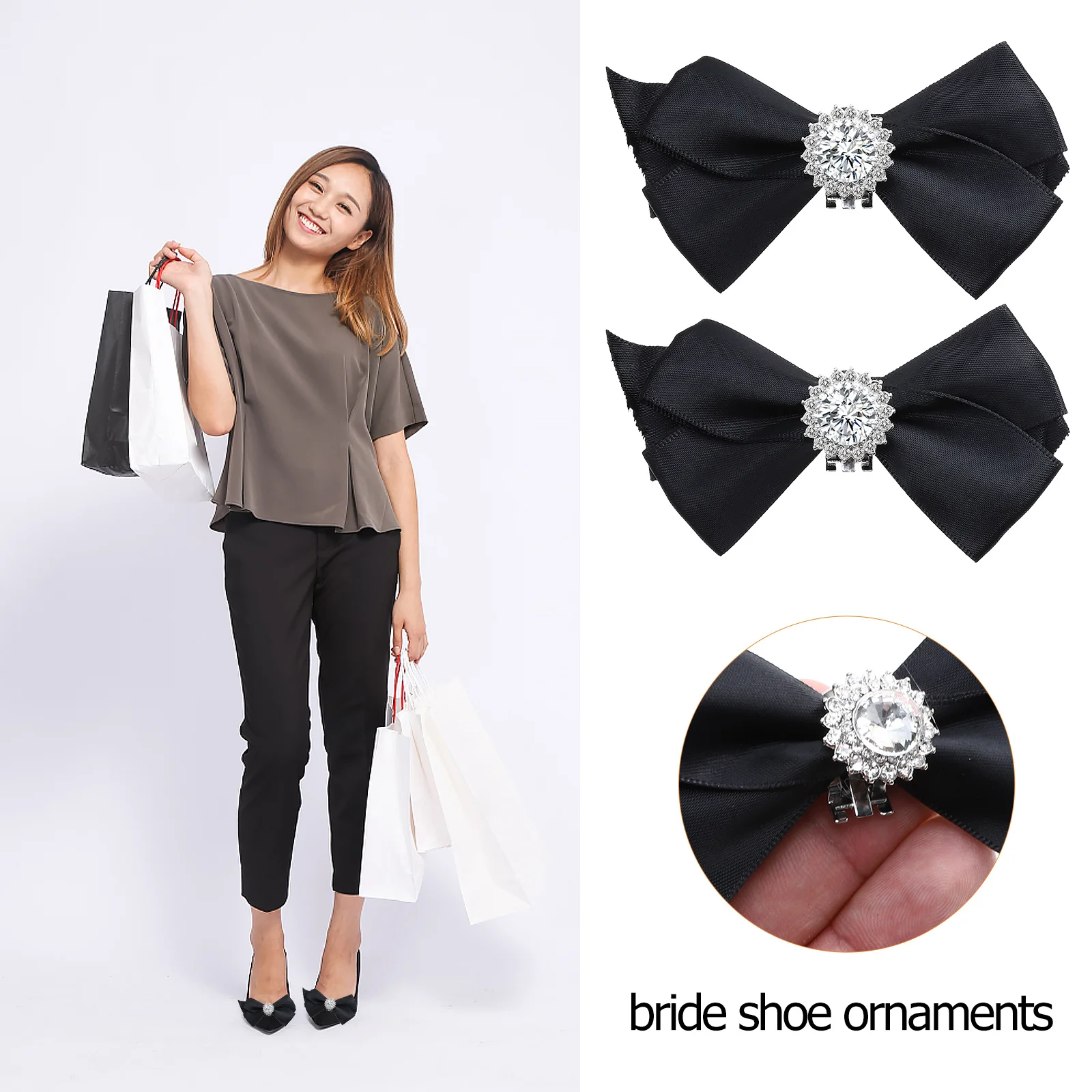 

1Pair Shoe Button Adornments Sparkling Rhinestones Removable Bridal Shoes Buckles for Wedding Party Elegant Accessories