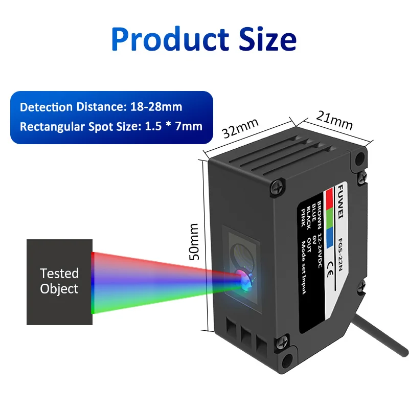 New Original FGS-22N RGB Color Sensor for Industrial Automation Different Color Detection Label Recognition