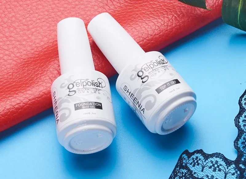 Sheenia 2025 WT025C 15ml ノーワイプトップコートベースコートジェルポリッシュUV LEDネイルアートソークオフジェルヴァーニッシュノンスティッキーレイヤートップコート