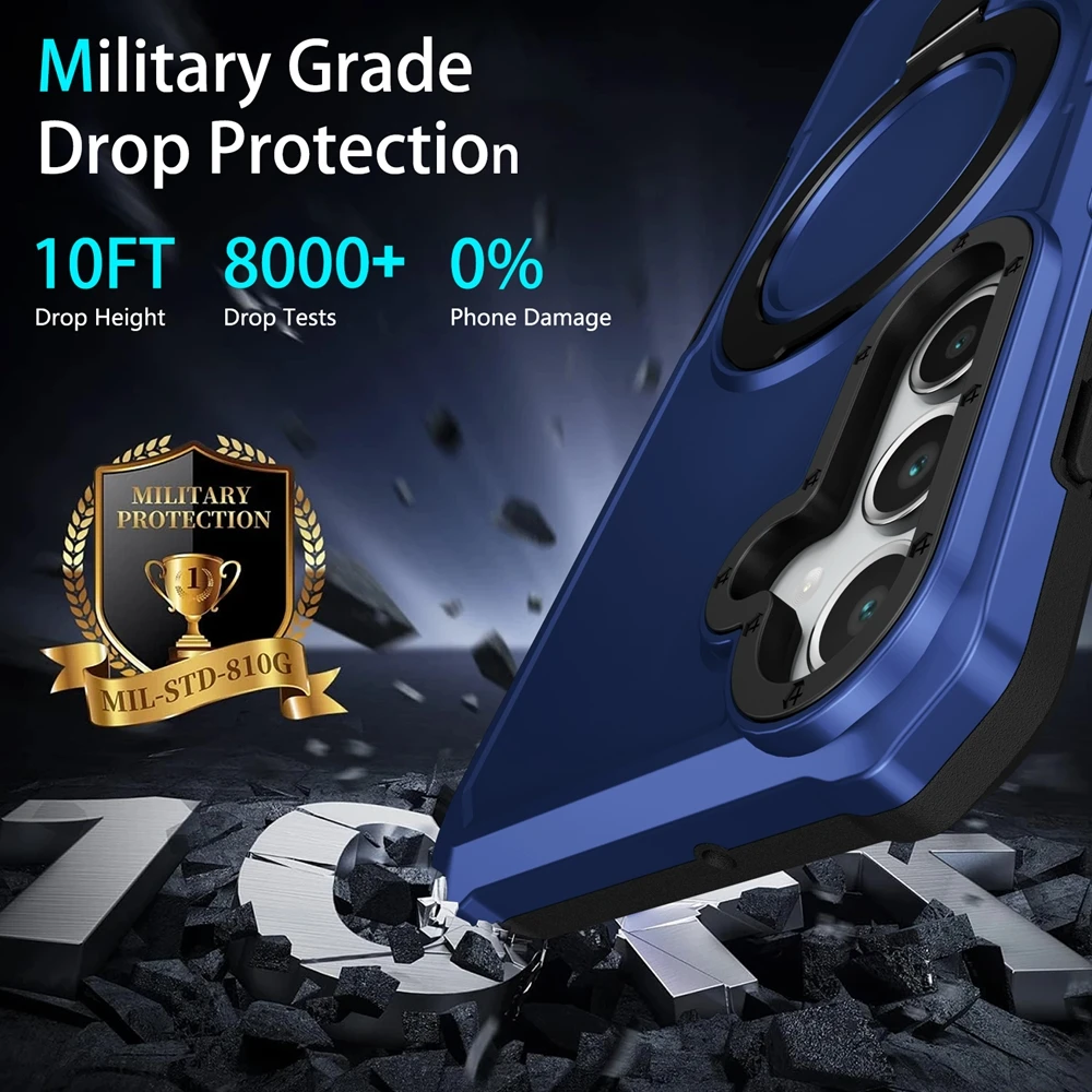 Luxuriöse Panzer-Halterungshülle für Samsung Galaxy A03S A05 A06 A13 A15 A16 A22 A23 A24 A32 A33 A35 A52 A55 mit Ringhalter und Standfunktion – Detail 10