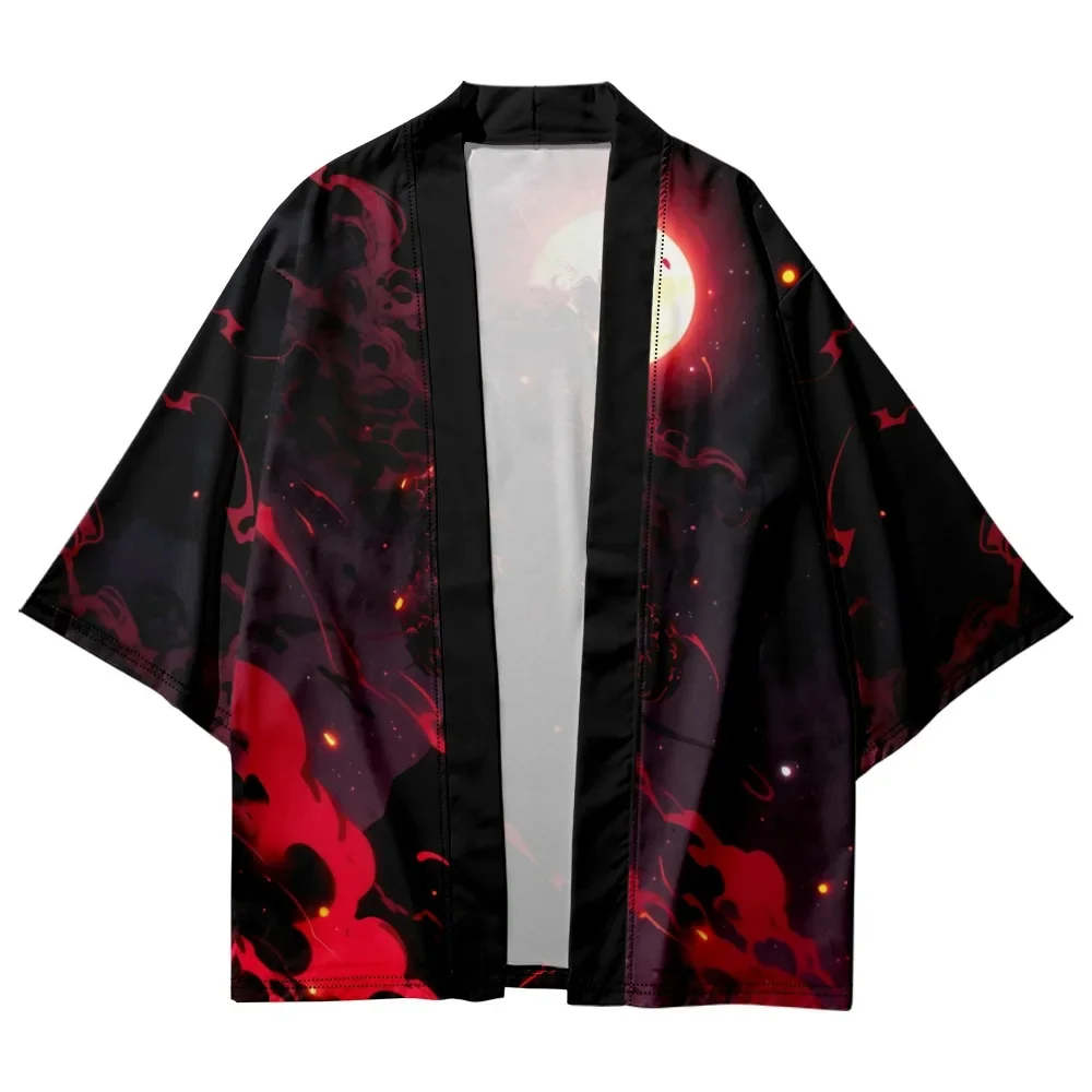 سترة هاراجوكو ساموراي المطبوعة هاوري للنساء والرجال ملابس يوكاتا الآسيوية فضفاضة كيمونو الشاطئ الياباني