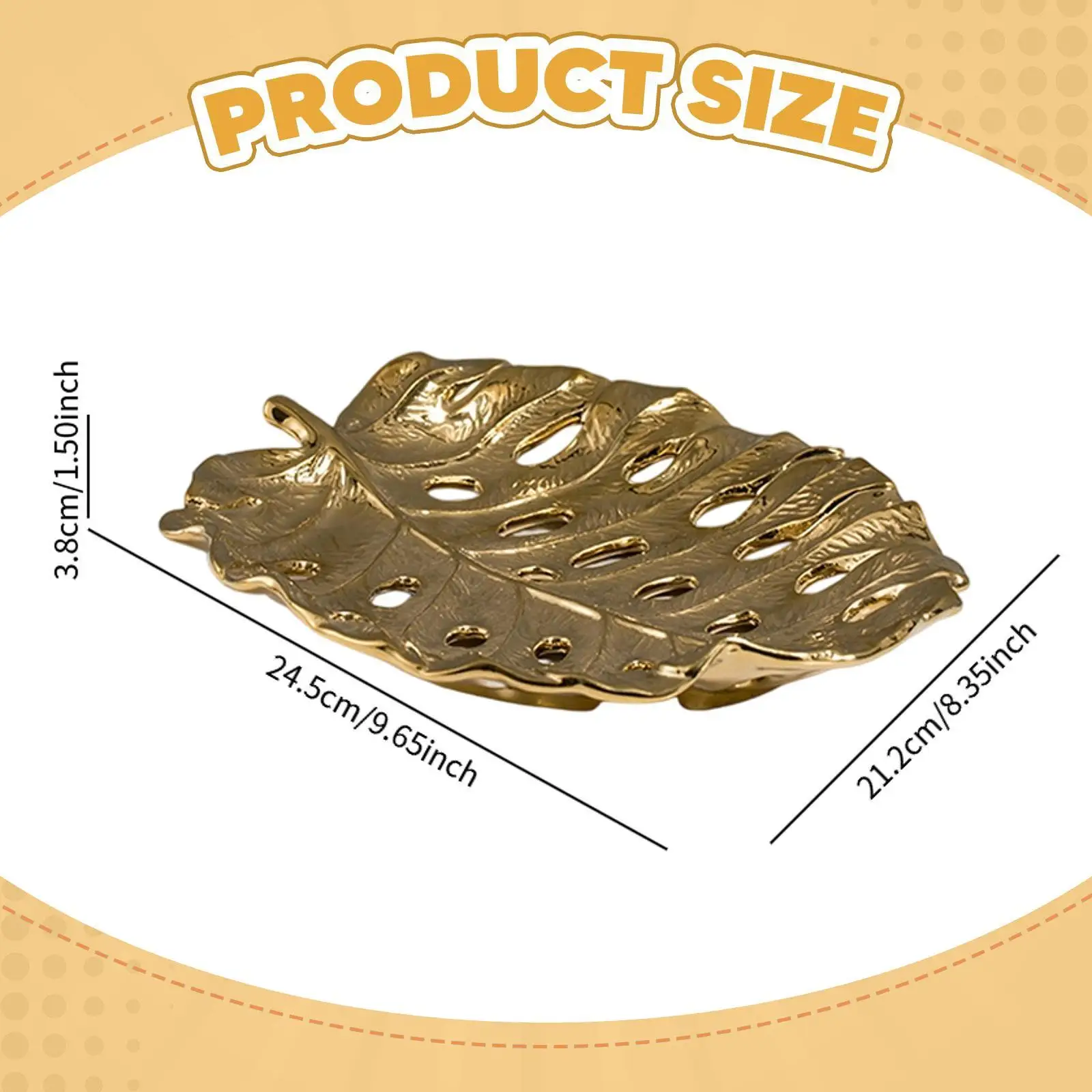 صينية مجوهرات على شكل أوراق شجر طبق منظم طبق حلية لخزائن سطح المكتب وأذنين غرفة المعيشة وطاولة الزينة #6