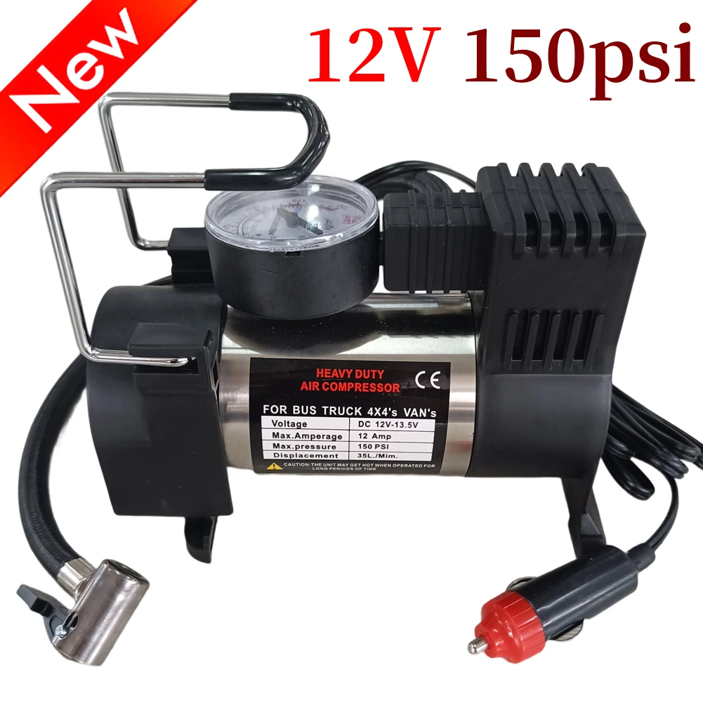 12v150psi Heavy Duty Deluxe Portable Metal Air Compressor Car Tyre Inflator With Digital Pressure Gauge Car Tire Inflatable Pump