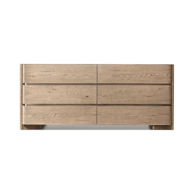 −xx Luxury Modern Contemporary French Design Rustic Textured Grain Bed Room Set BRIONI 6-DRAWER DRESSER&