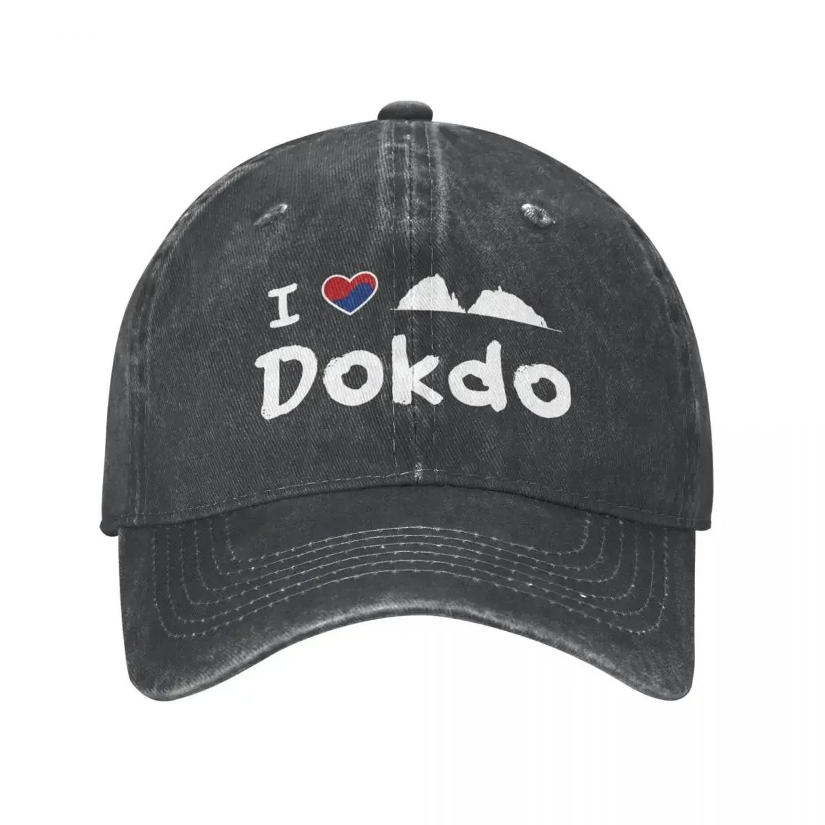 

Vintage I Love Dokdo Baseball Cap Unisex DistressedWashed Snapback Cap Outdoor Running Galf Adjustable Fit Hats Cap