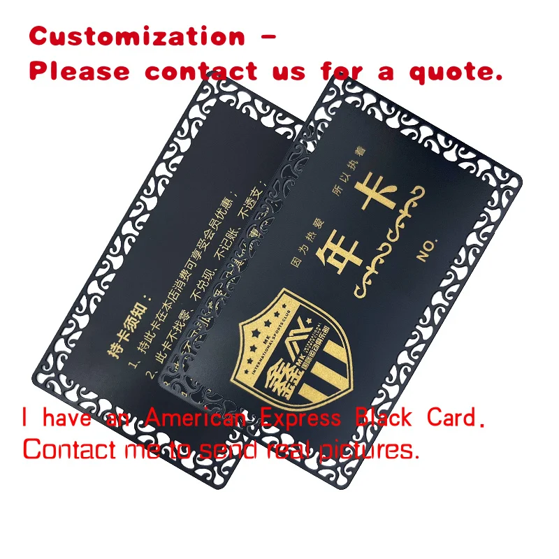 

custom.Black Metal Business Cards With QR Code Metal VIP Cards