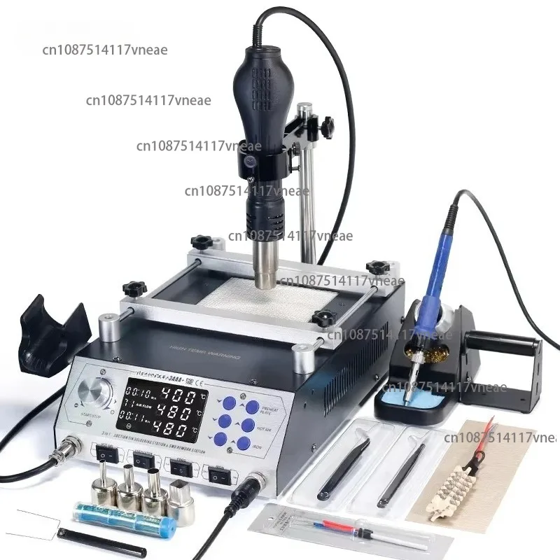 

853AAA+ 3 in 1 Digital SMD Hot Air Desoldering Station Preheat Soldering Rework Station
