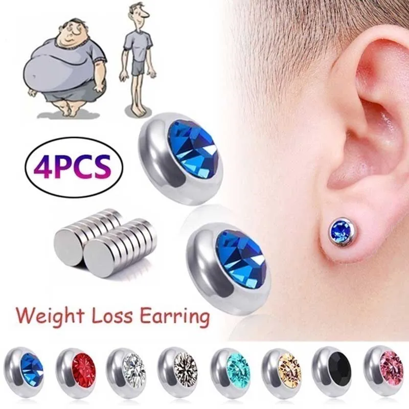 Magnetic Slimming Earrings Weight Loss Body Relaxation Massage Slim Ear Studs Patch Health Jewelry Girls Women Best Gift