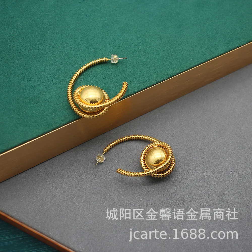 Exaggerated Gold-plated Double-layer Twisted Hoop Earrings - High-end, Chic, and Minimalist Style