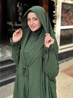 Eid musulman Long Khimar haut pantalon 2 pièces ensemble femmes Abaya prière vêtement couverture complète Ramadan caftan Djellaba Musulman Ensembles 6