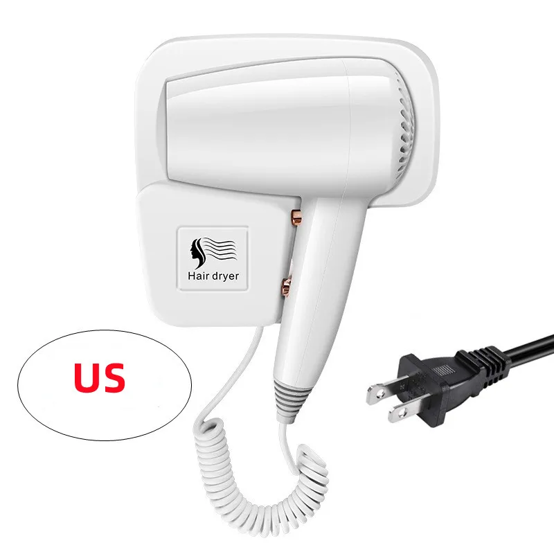 Hotel, Hotel, Non Perforated Wall Mounted Hair Dryer, Home Bathroom, High Wind Blue Light Hair Care Hair Dryer