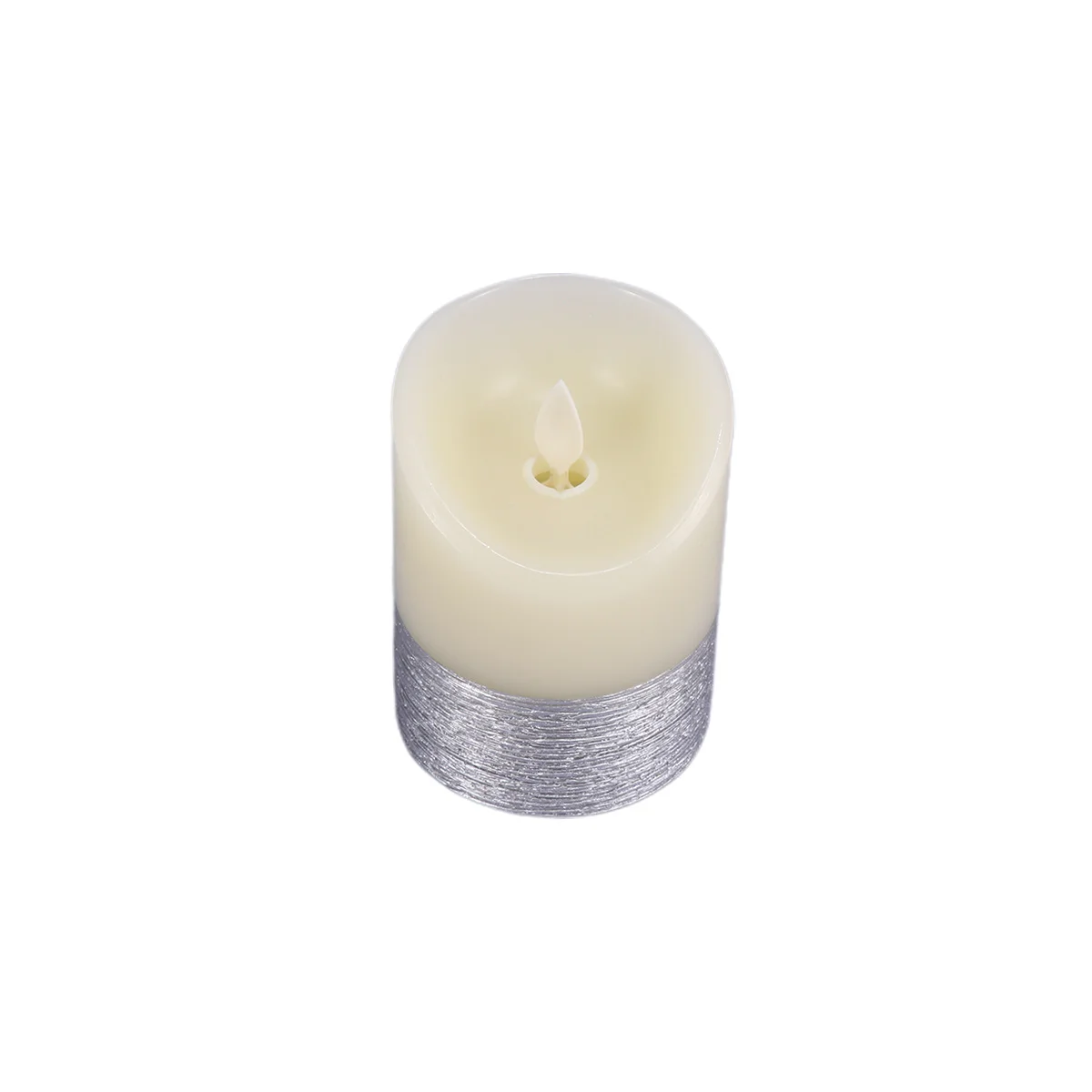 Lampu LED Isi Ulang Perak Doff dengan Remote .5x10cm Lampu Pilar Berkedip Tanpa Api Lampu Malam untuk Pesta