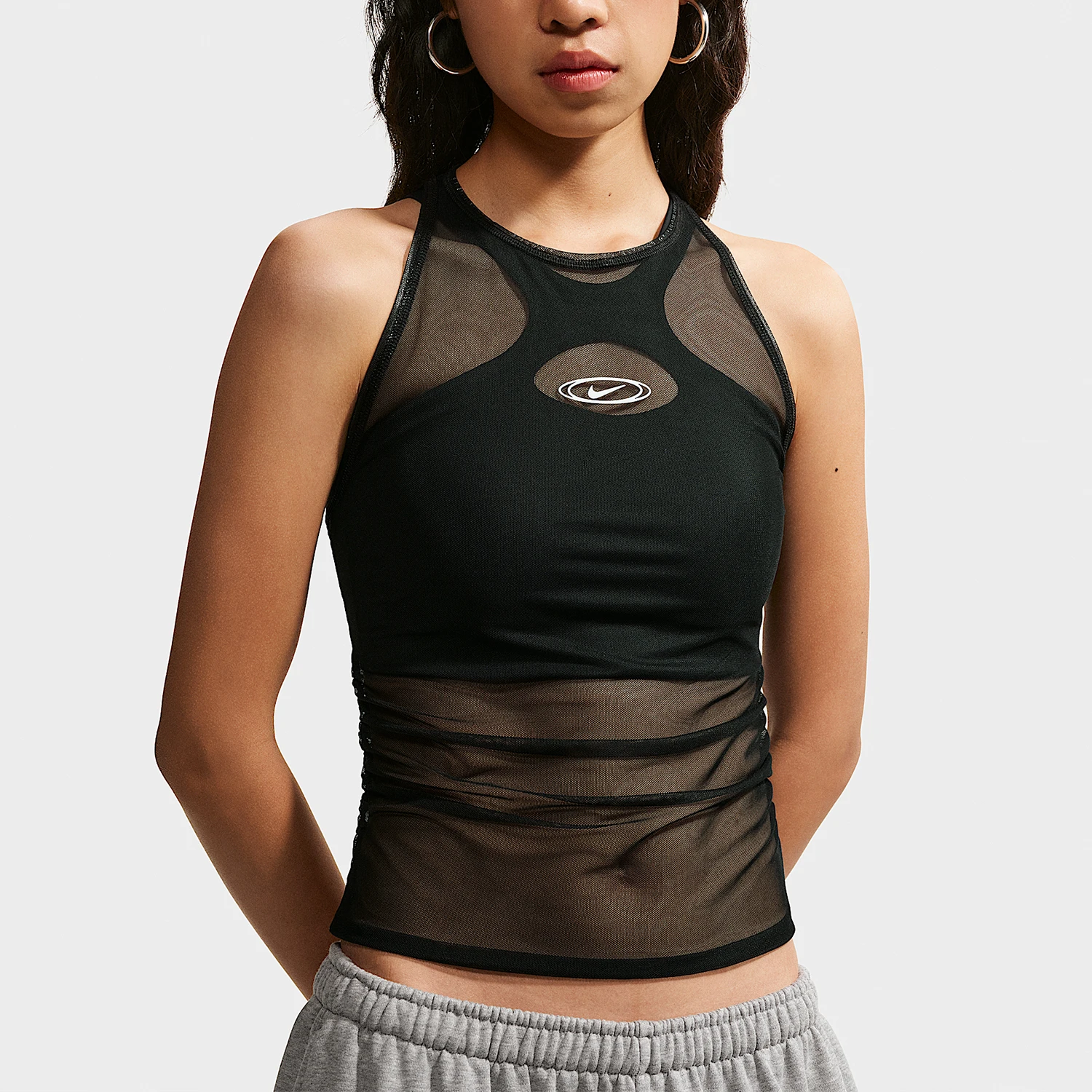 Nike genuine Sportswear women's breathable tight fitting sheer vest T-shirt IU2648-010