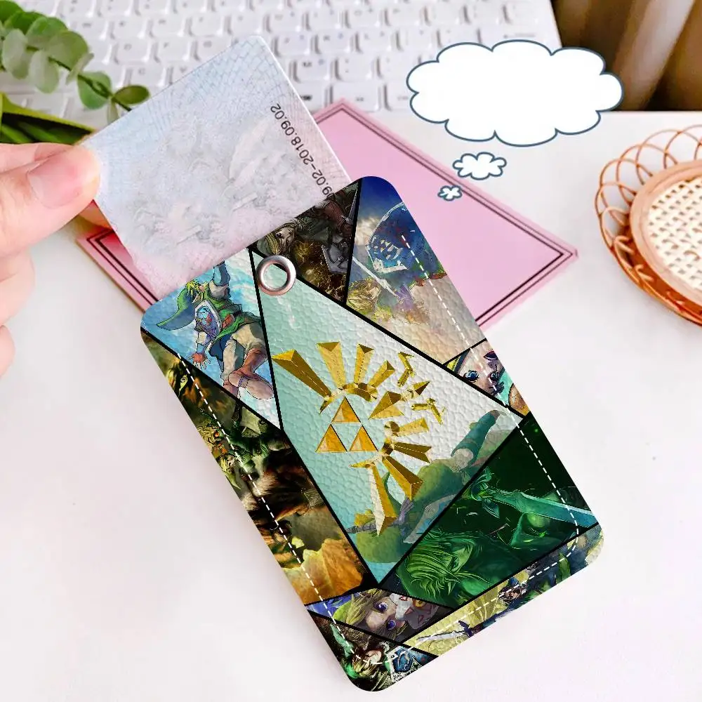 حامل بطاقة الوصول PU من The Legend of Z-Zeldas Game Style مع سلسلة مفاتيح - حماية تنفيذية لبطاقة البنك، حافظة بطاقة حافلة Subway #6