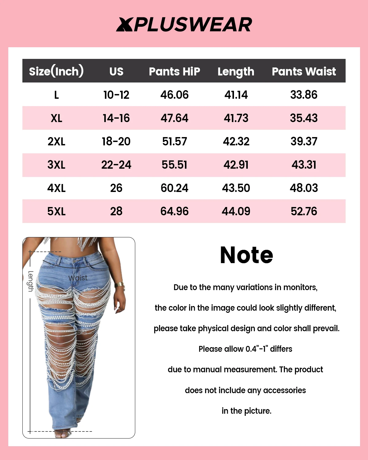 جينز يومي مقاس كبير جينز كاجوال أزرق طويل للخريف والشتاء لؤلؤ جينز 2025 #3