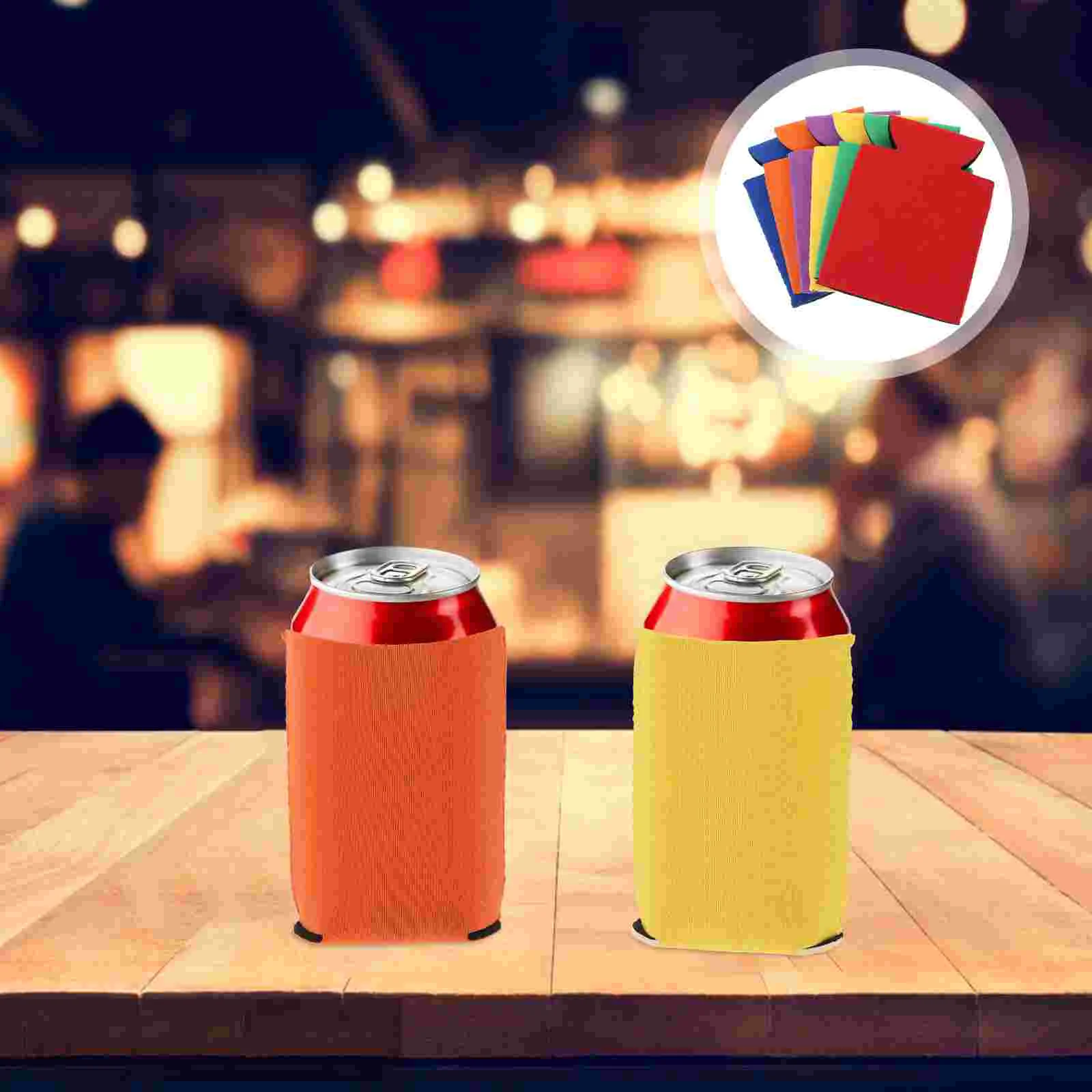 6 Pcs Wide Mouth Water Carrier Can Cup Sleeve Seltzer Beer Keep Cool Cover Tumbler Soda Mug Holder