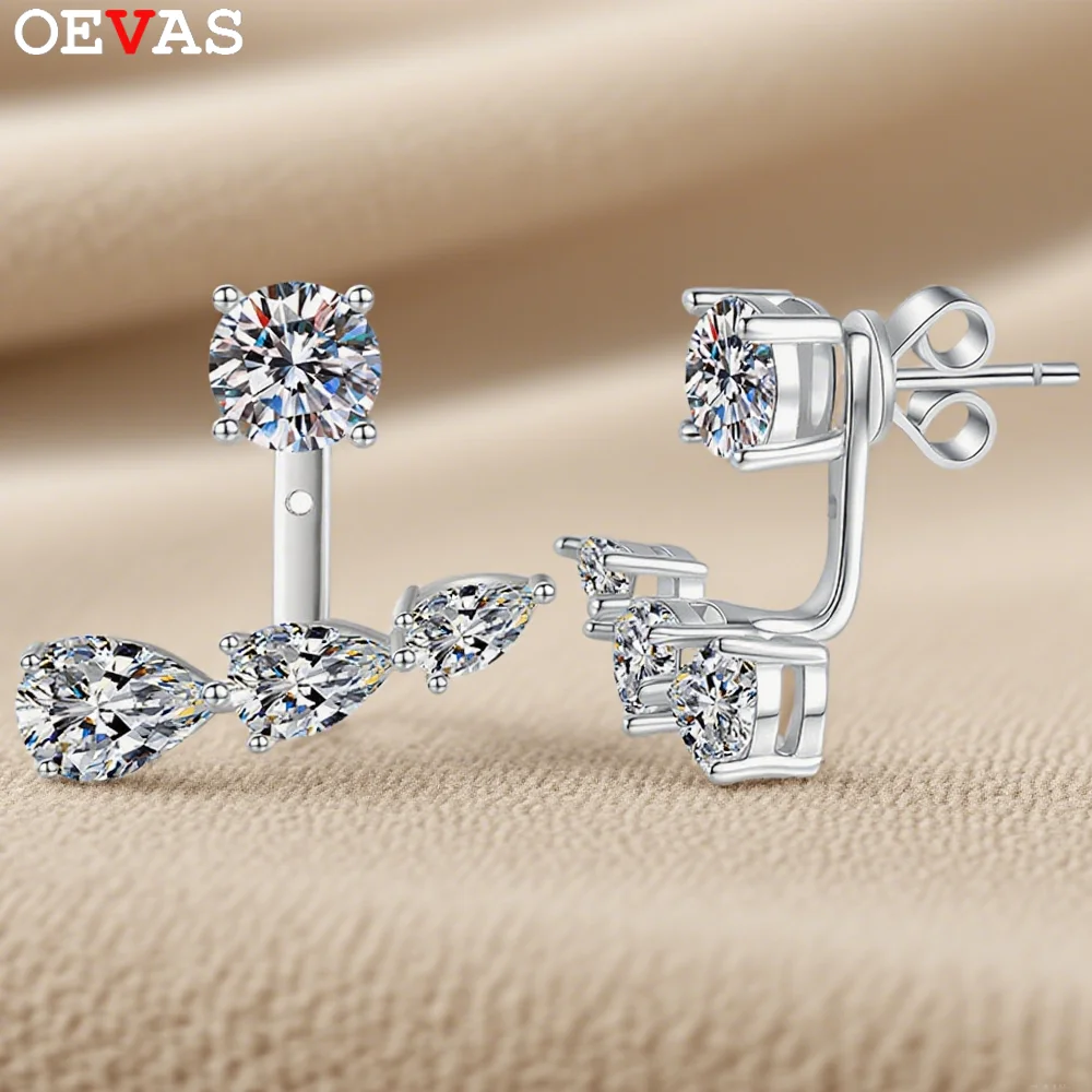 

OEVAS 5 мм серьги с муассанитом, 100% стерлинговое серебро 925 пробы, регулируемые серьги для женщин, вечерние ювелирные изделия, оптовая продажа