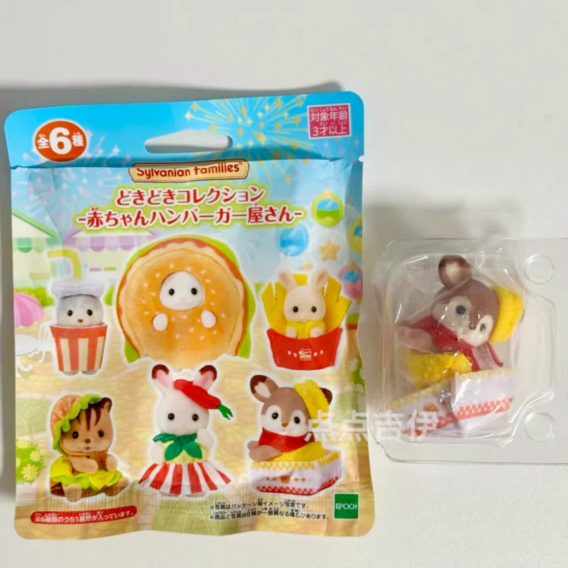 Muñeco Sorpresa Original de Sylvanian Families, Tienda de Hamburguesas, Conejo de Chocolate, Ciervo Sika, Juguete Decorativo Kawaii, Adorno, Regalo