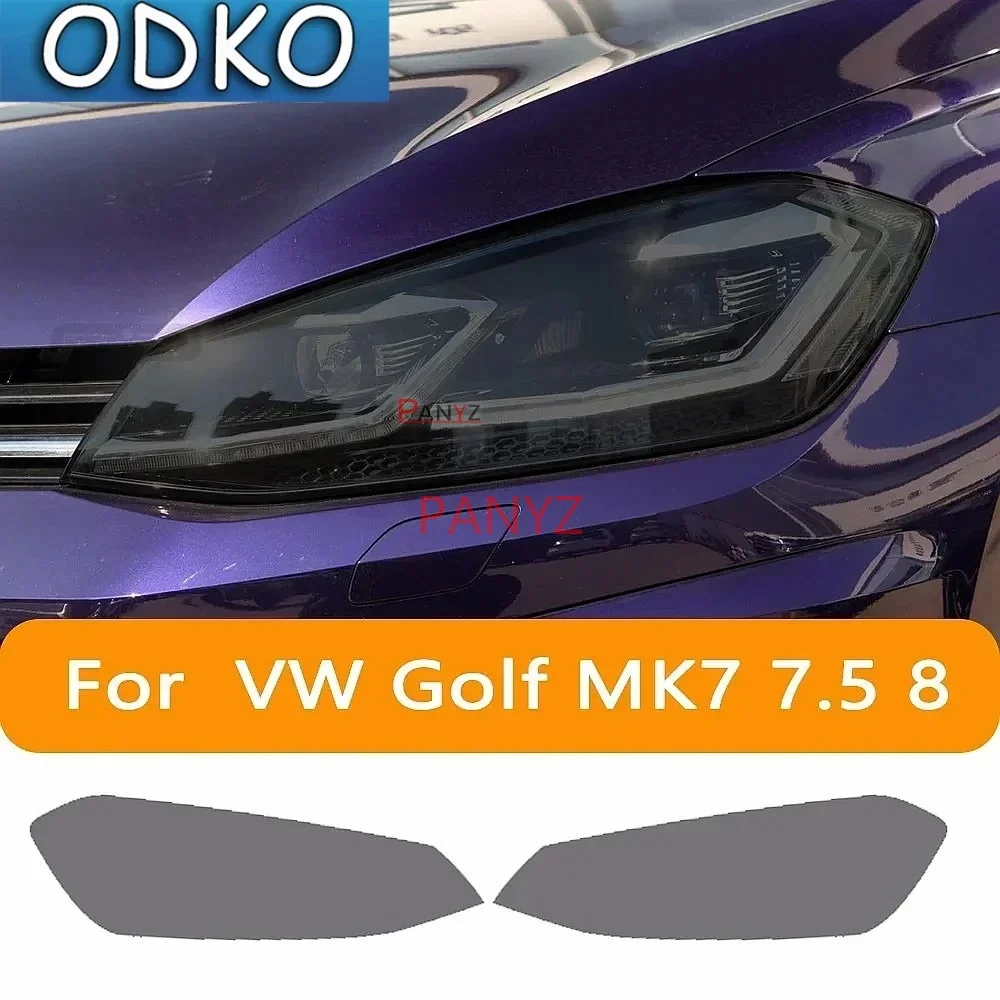 Car Headlight Tint Black Protective Film Taillight Transparent TPU Sticker For Volkswagen VW Golf 7 8 MK7 2014-2022 Accessories